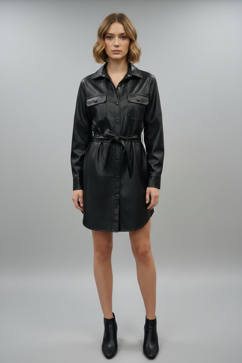 Shirt dress in eco-leather Ref. 2411647