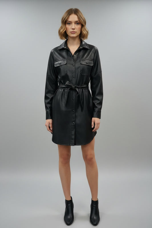 Shirt dress in eco-leather Ref. 2411647