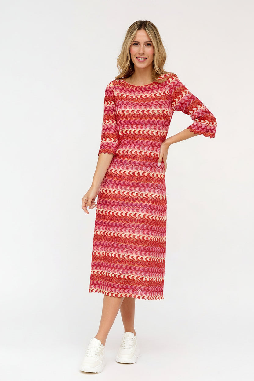 Vestido midi com padrão