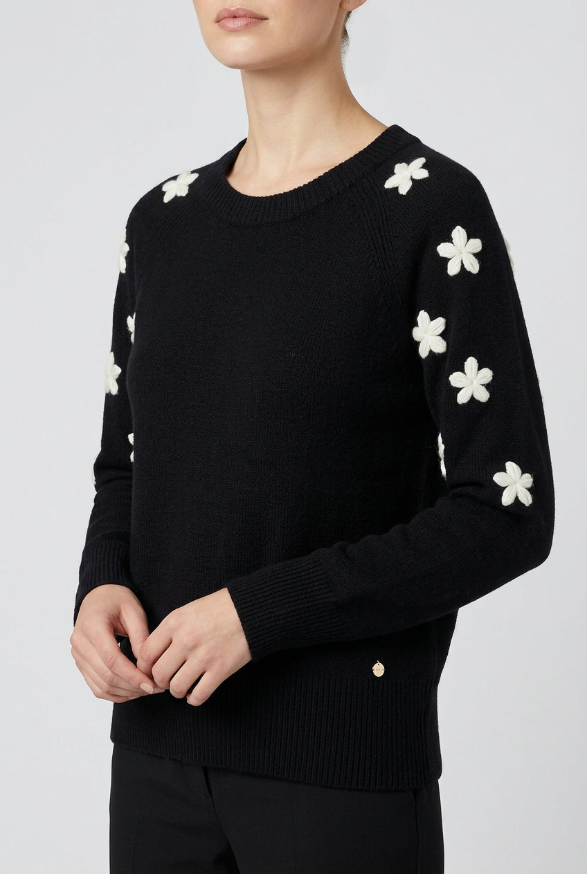 Camisola lisa com aplique