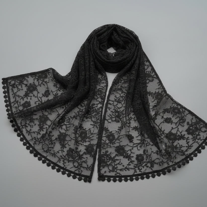 Plain lace scarf