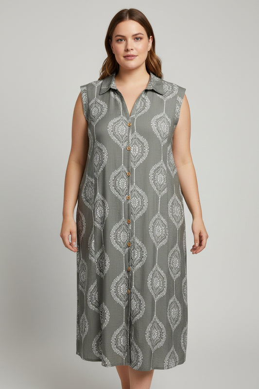 Midi dress with pattern