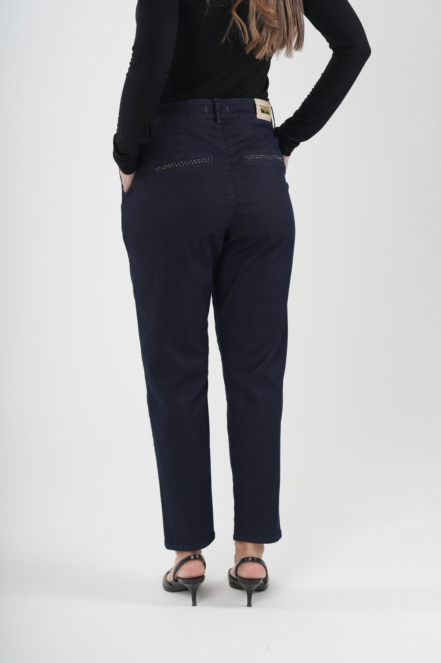 Calça chino com brilhantes Ref. 421076