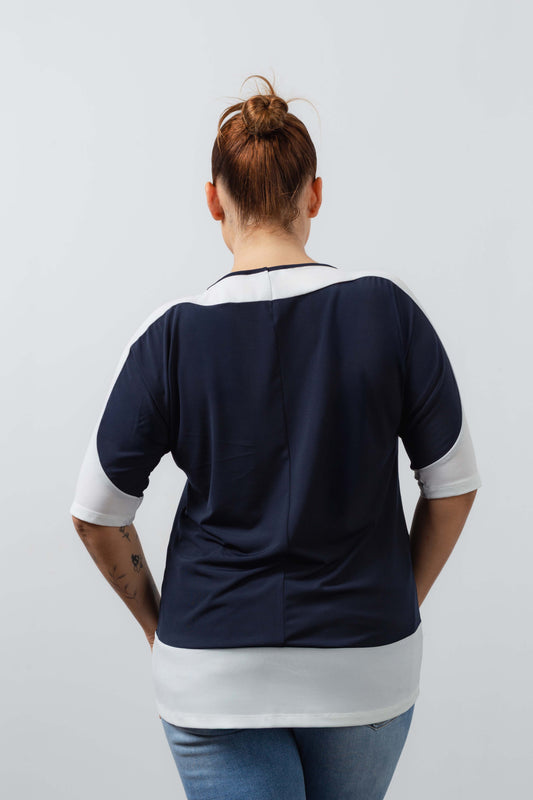 Plain two-tone blouse Ref. 251058