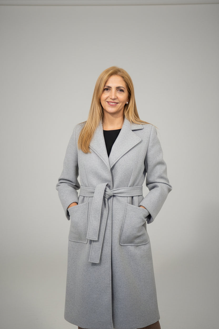 Plain overcoat with belt Ref. 245803
