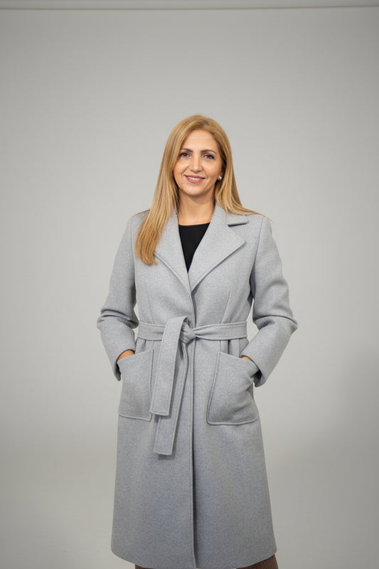 Plain overcoat with belt Ref. 245803