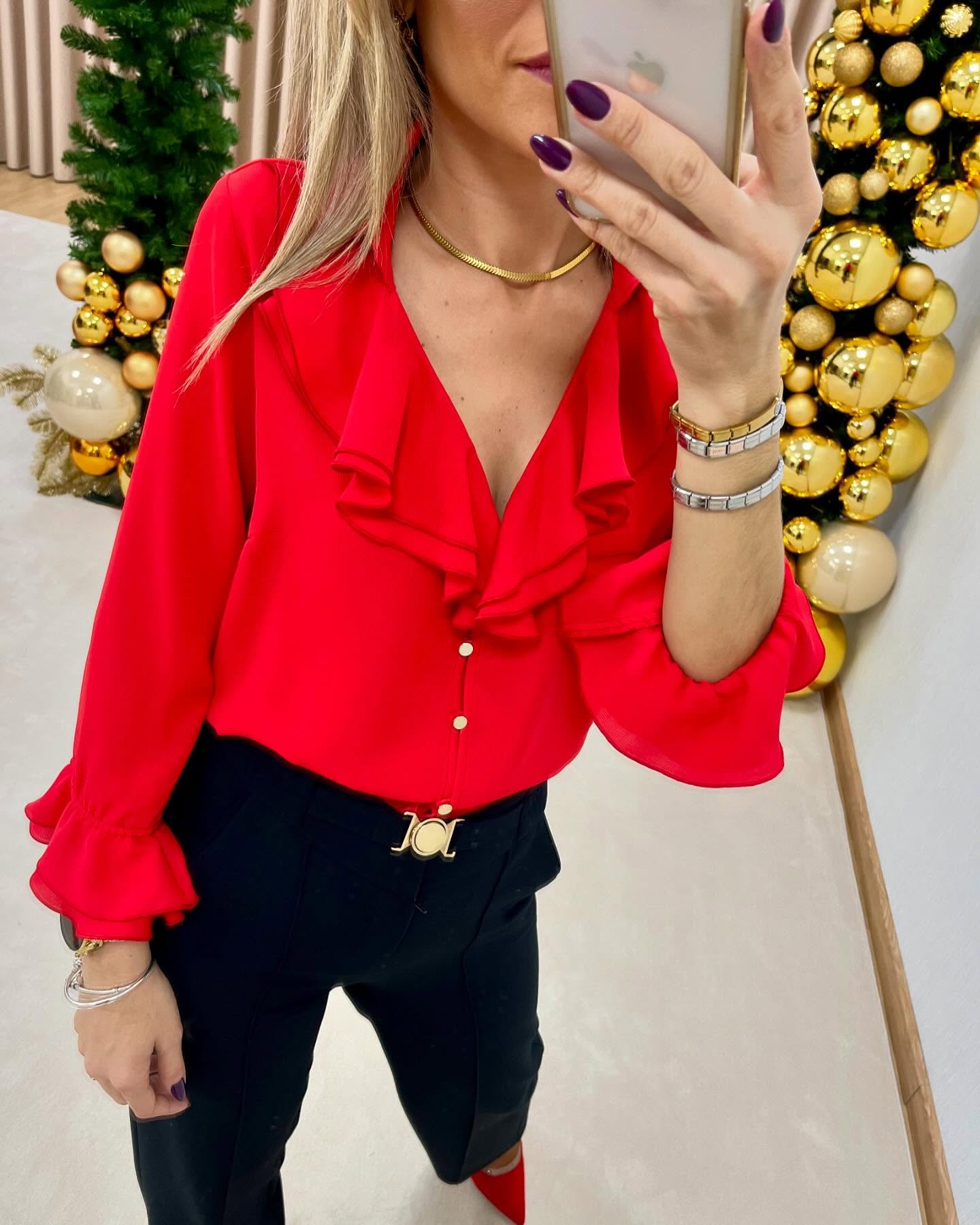 Blusa com Folhos Ref. 367600