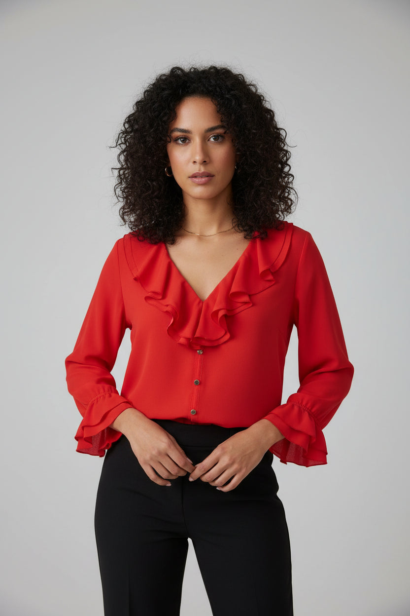 Blusa com Folhos Ref. 367600
