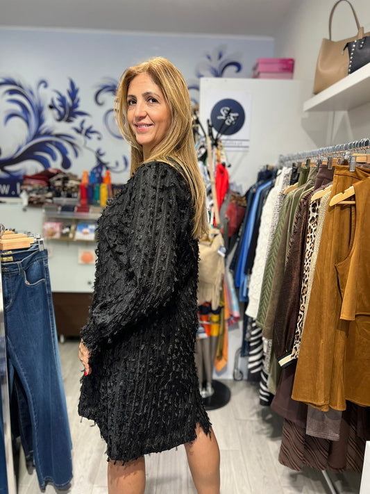 Vestido liso com pormenores Ref.115930