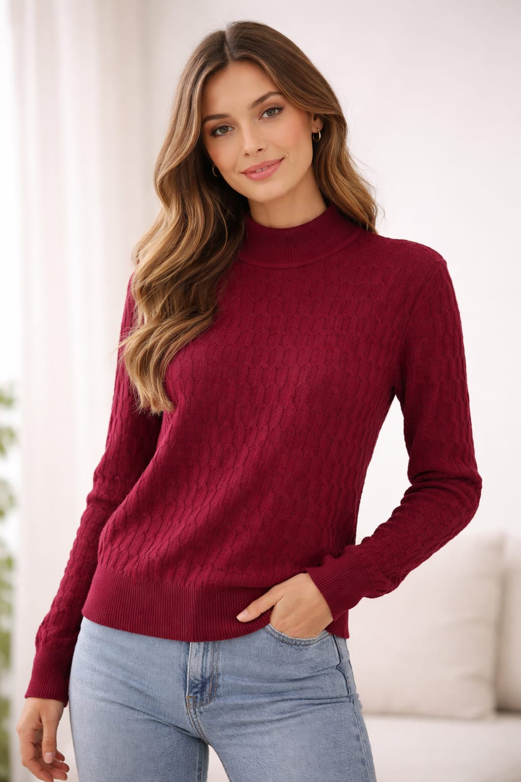Knitted jumper with collar Ref. 166181