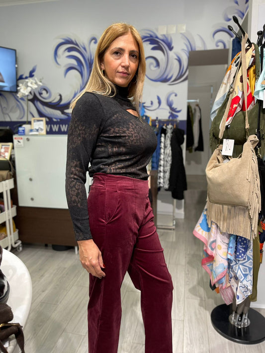 Camisola com padrão e pormenor Ref. 521012