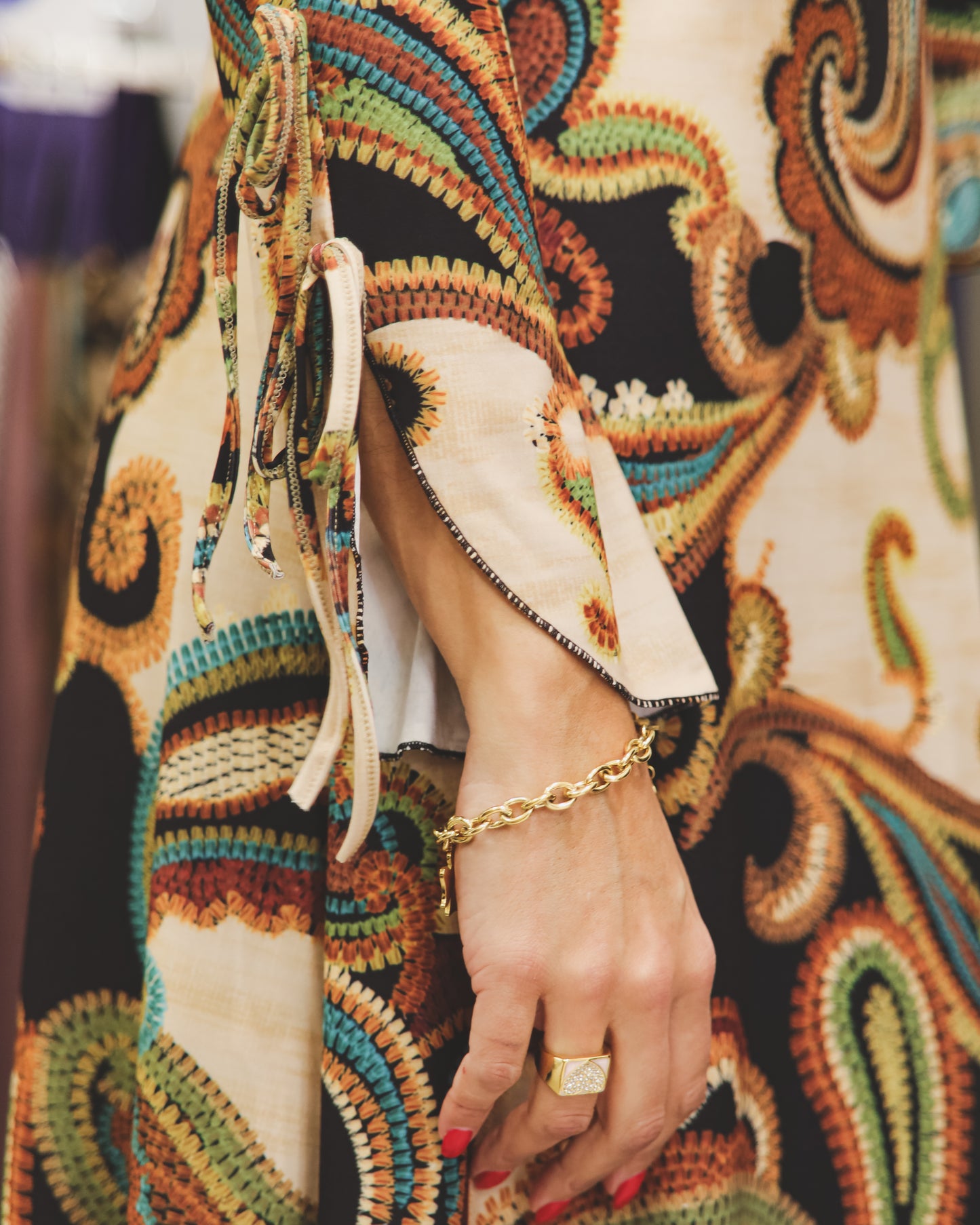 Vestido midi com padrão Ref.2513745