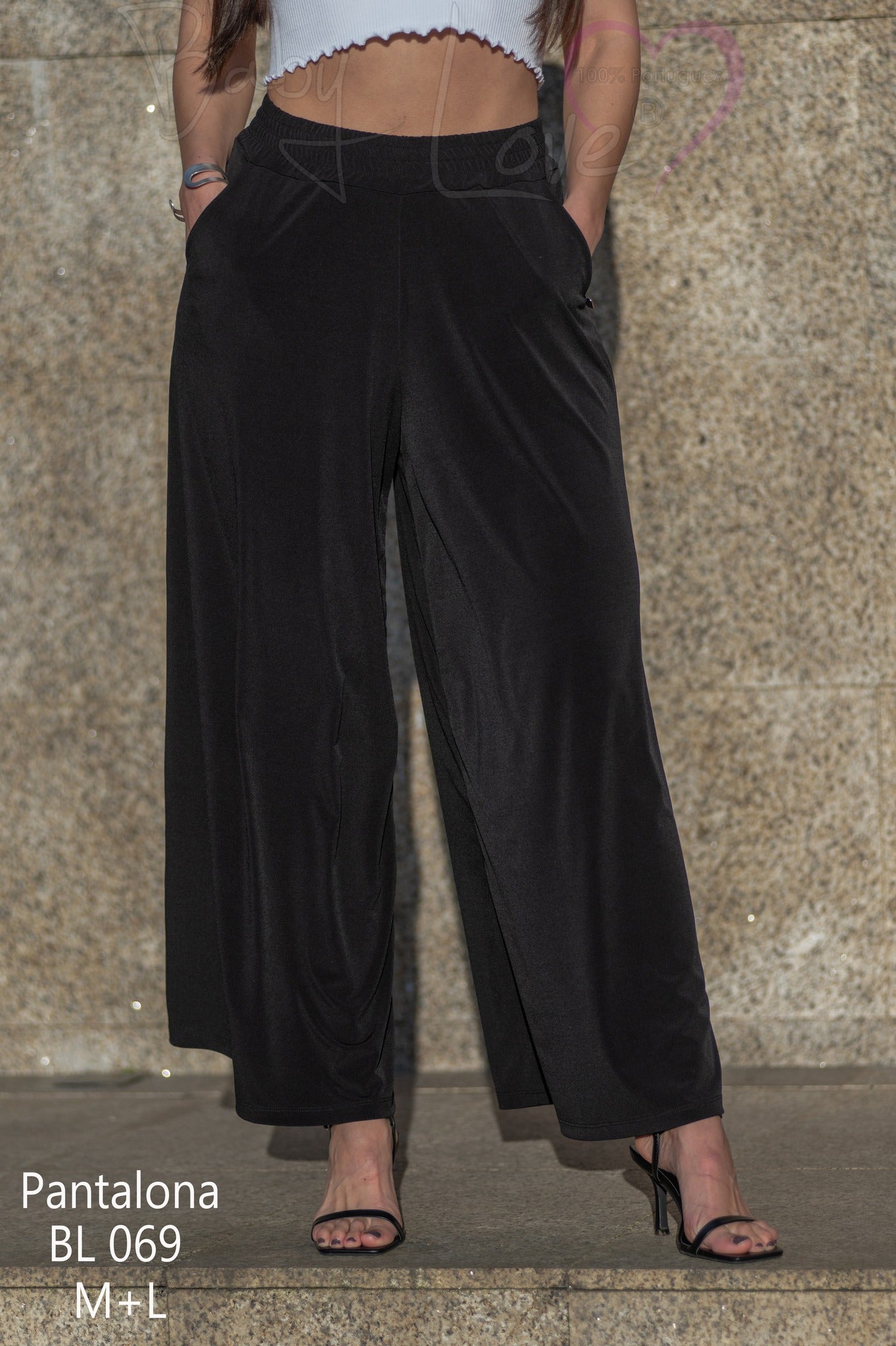 Plain wide-leg trousers Ref. 25069