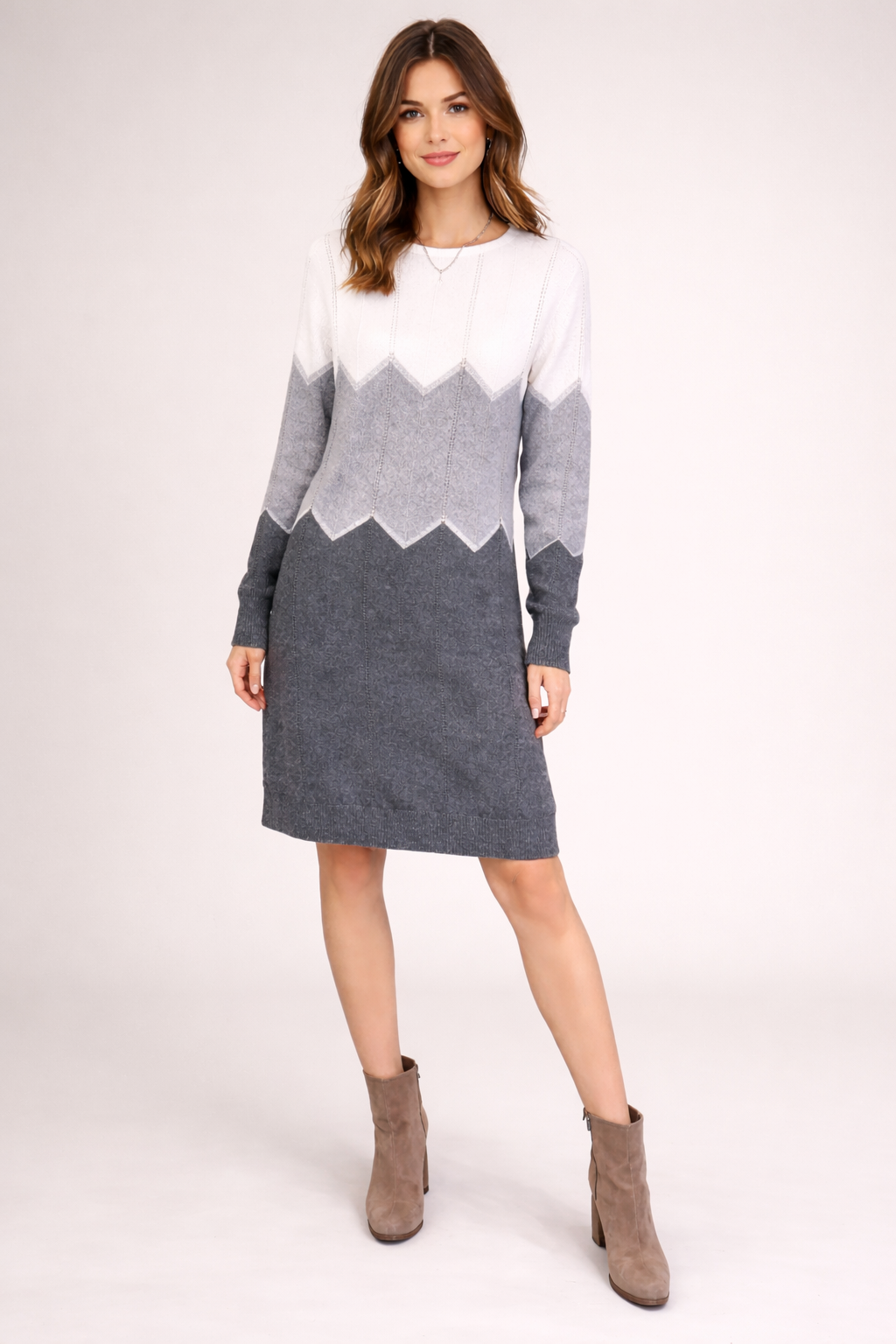 Vestido midi de malha tricolor Ref. 115924