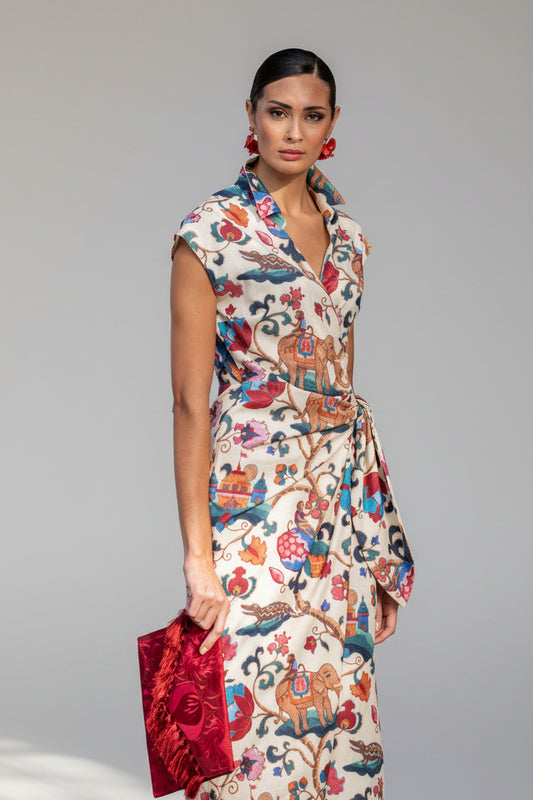 Vestido midi com padrão Ref.2532532