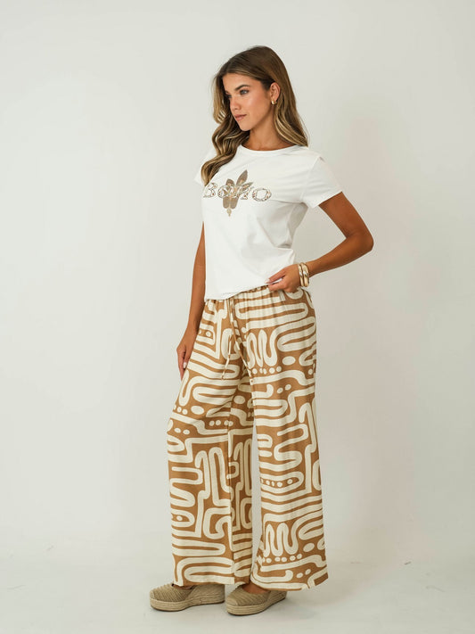 T-shirt básica com padrão Ref. 188063