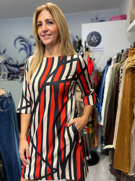 Vestido curto com padrão Ref. 3060629