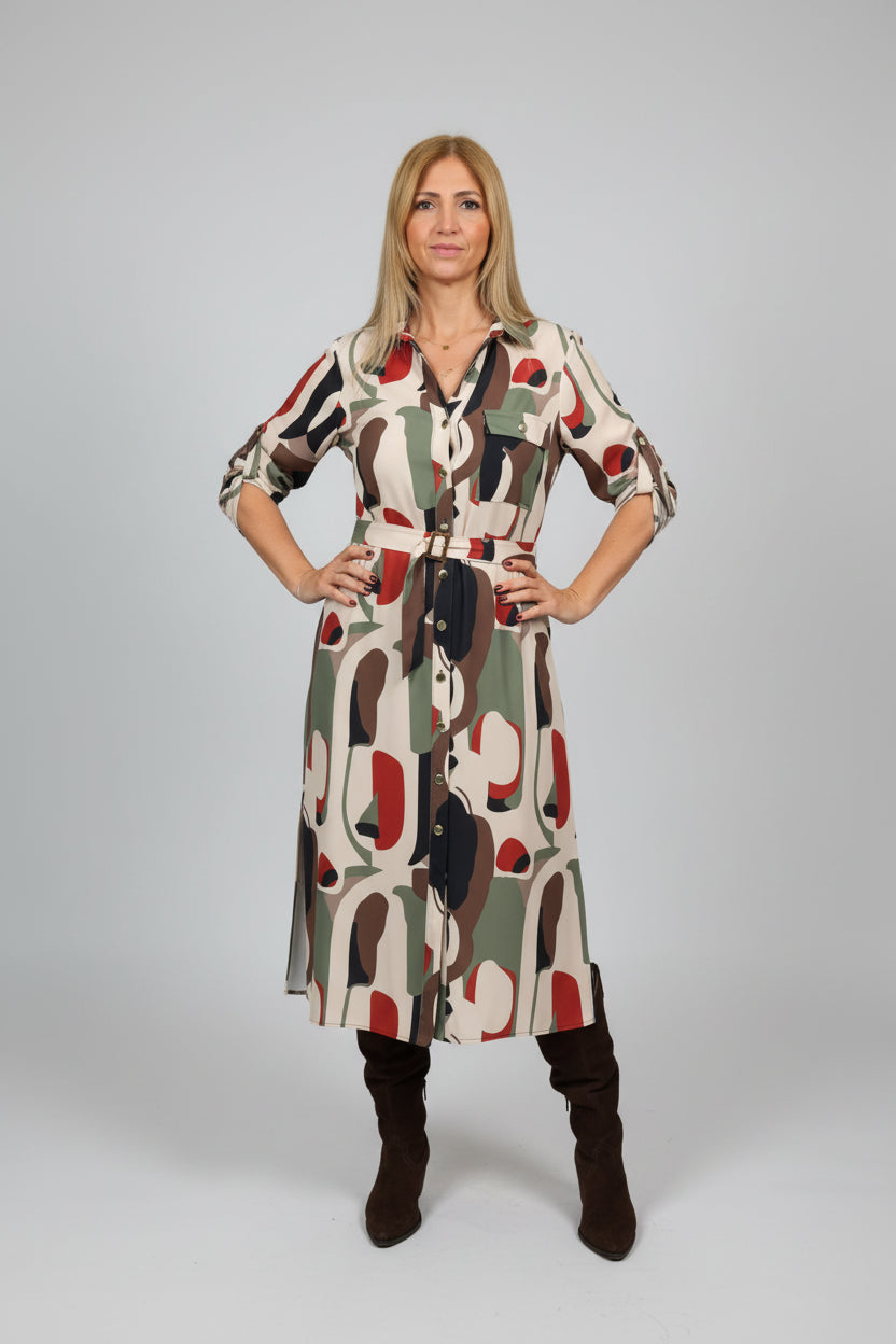 Printed midi shirt dress Ref. 369530
