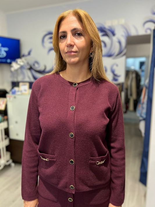 Cardigan liso curto de Lã Ref. 251612