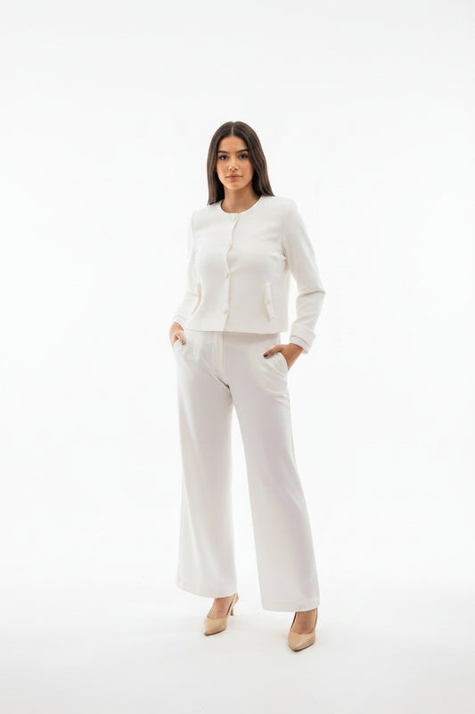 Calça pantalona lisa