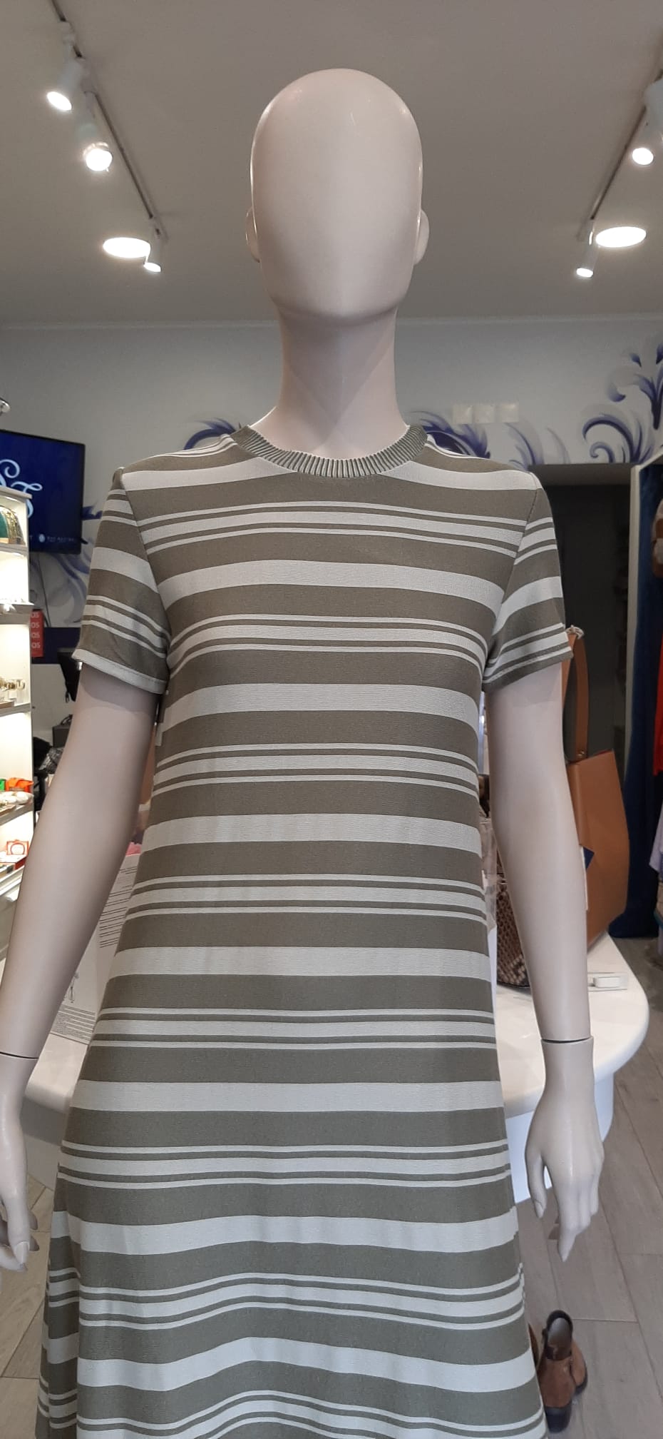 Vestido longo as listas Ref. 55107