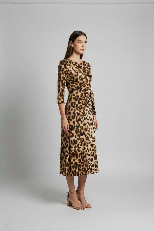 Vestido midi com padrão Ref.3061339