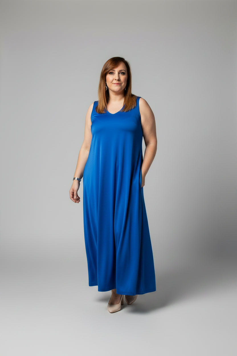 Vestido midi liso
