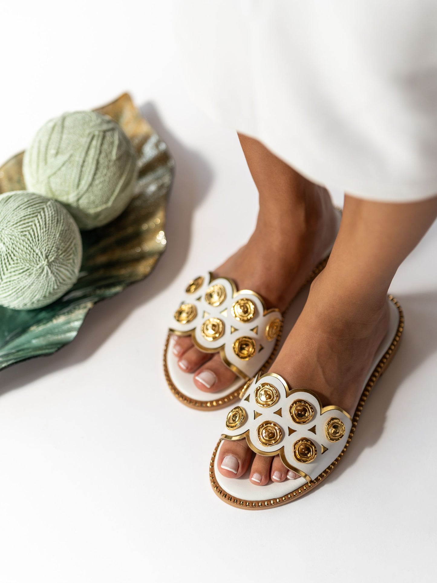 Leather slipper