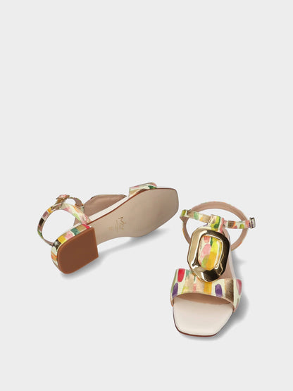 Flat leather sandal