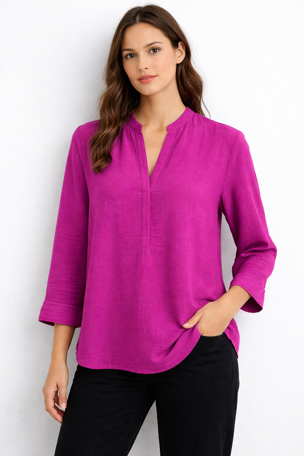 Camisa com gola em V Ref. 231106