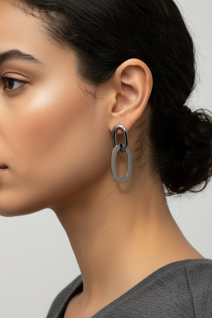 Costume Jewelry Large Stainless Steel Earrings Ref. 2021234