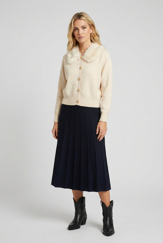 Cardigan com pelo