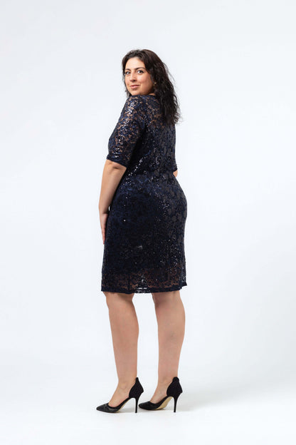 Short plain sequined dress
