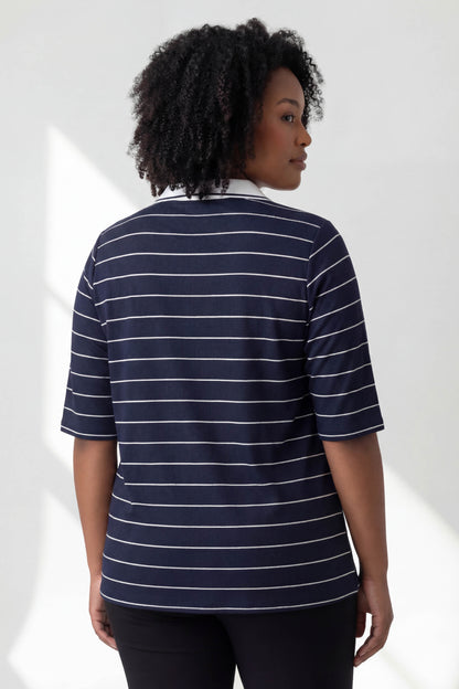 Striped polo shirt