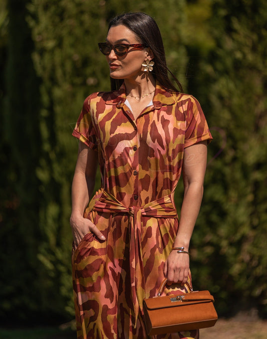 Long jumpsuit with pattern