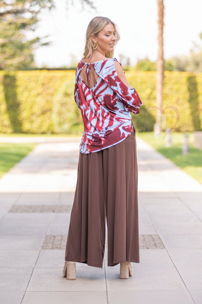 Plain wide-leg trousers