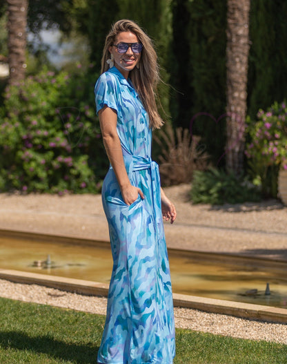 Long jumpsuit with pattern
