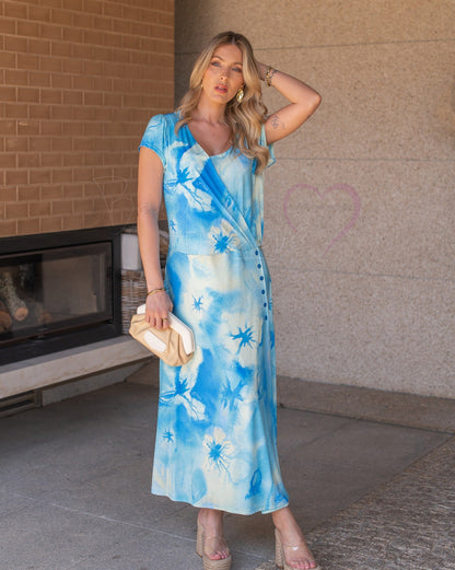 Midi dress with pattern