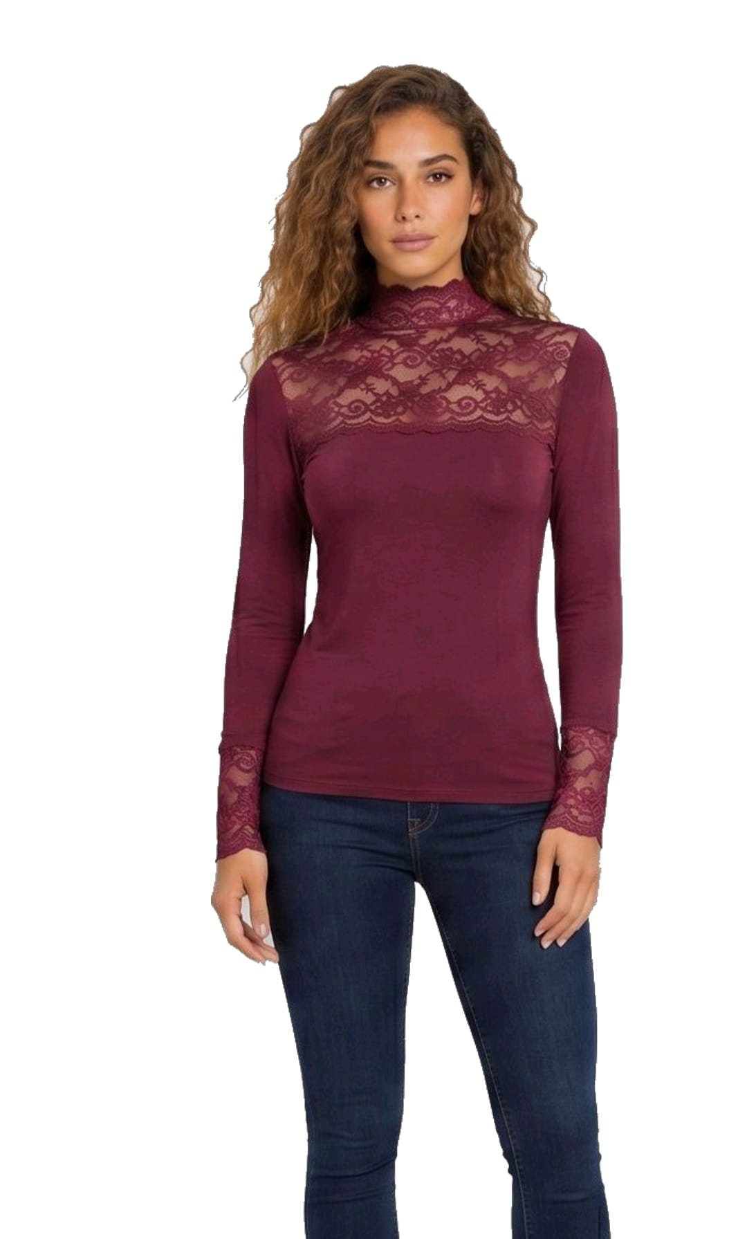 Camisola interior com renda