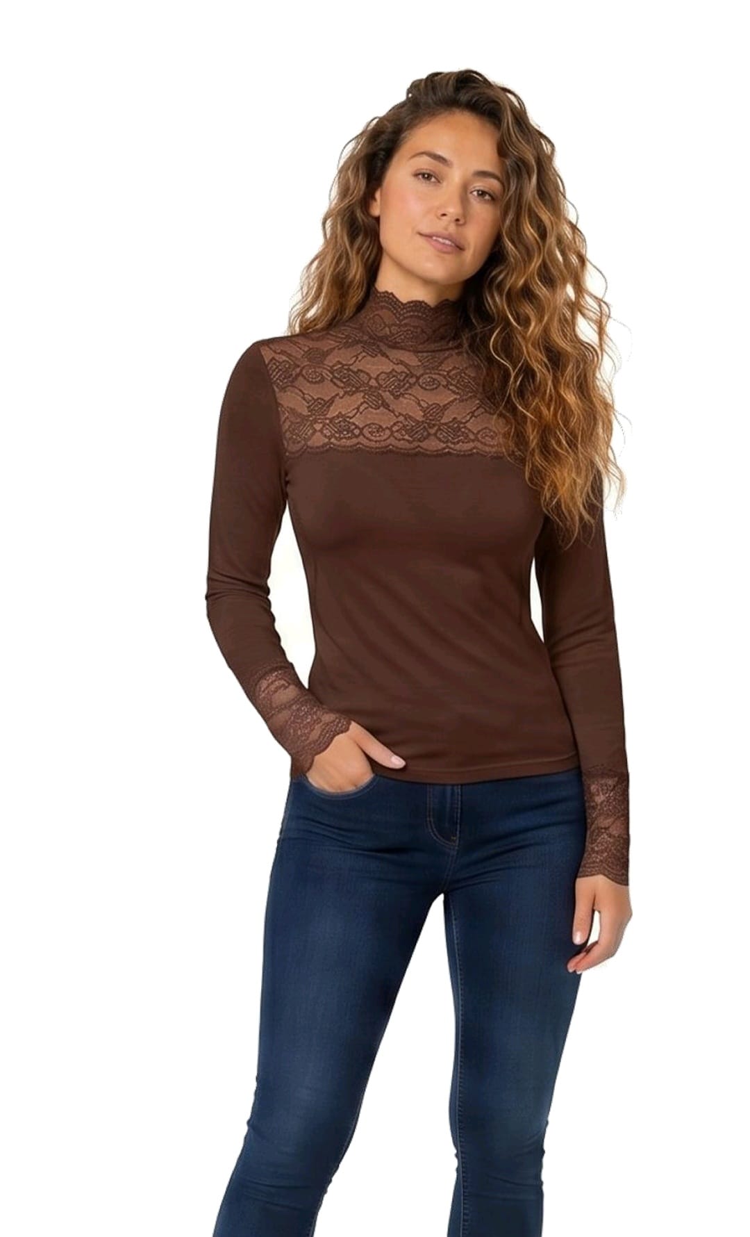 Camisola interior com renda