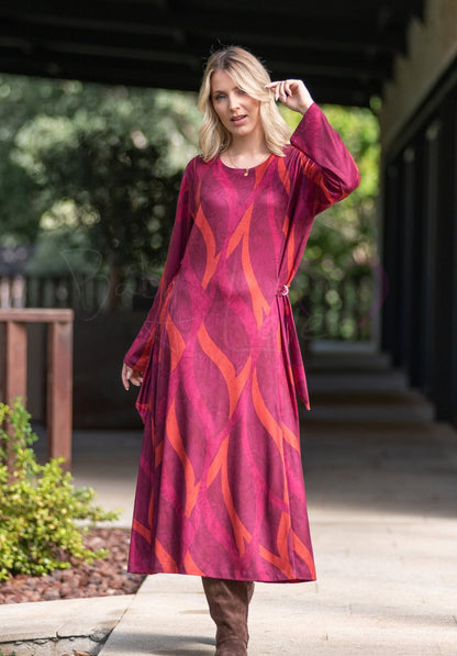 Vestido midi com padrão