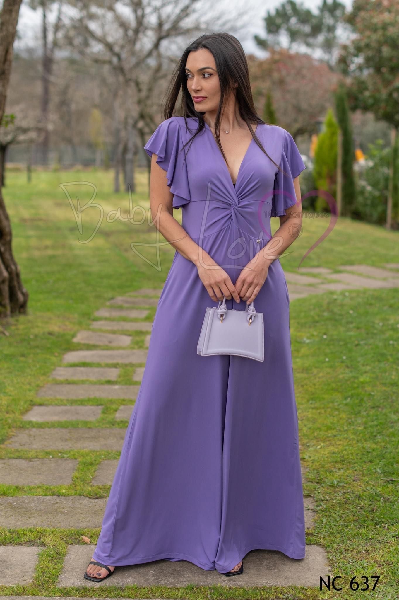 Long, plain jumpsuit with knot detail, Ref. 244637