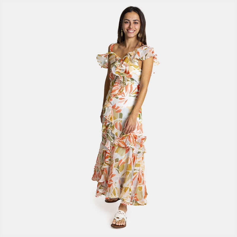 Vestido midi com padrão Ref. 8065099