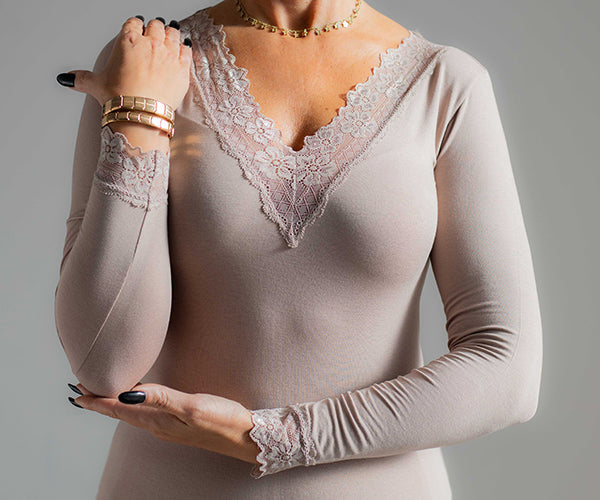 Camisola Interior com renda Ref. 8386