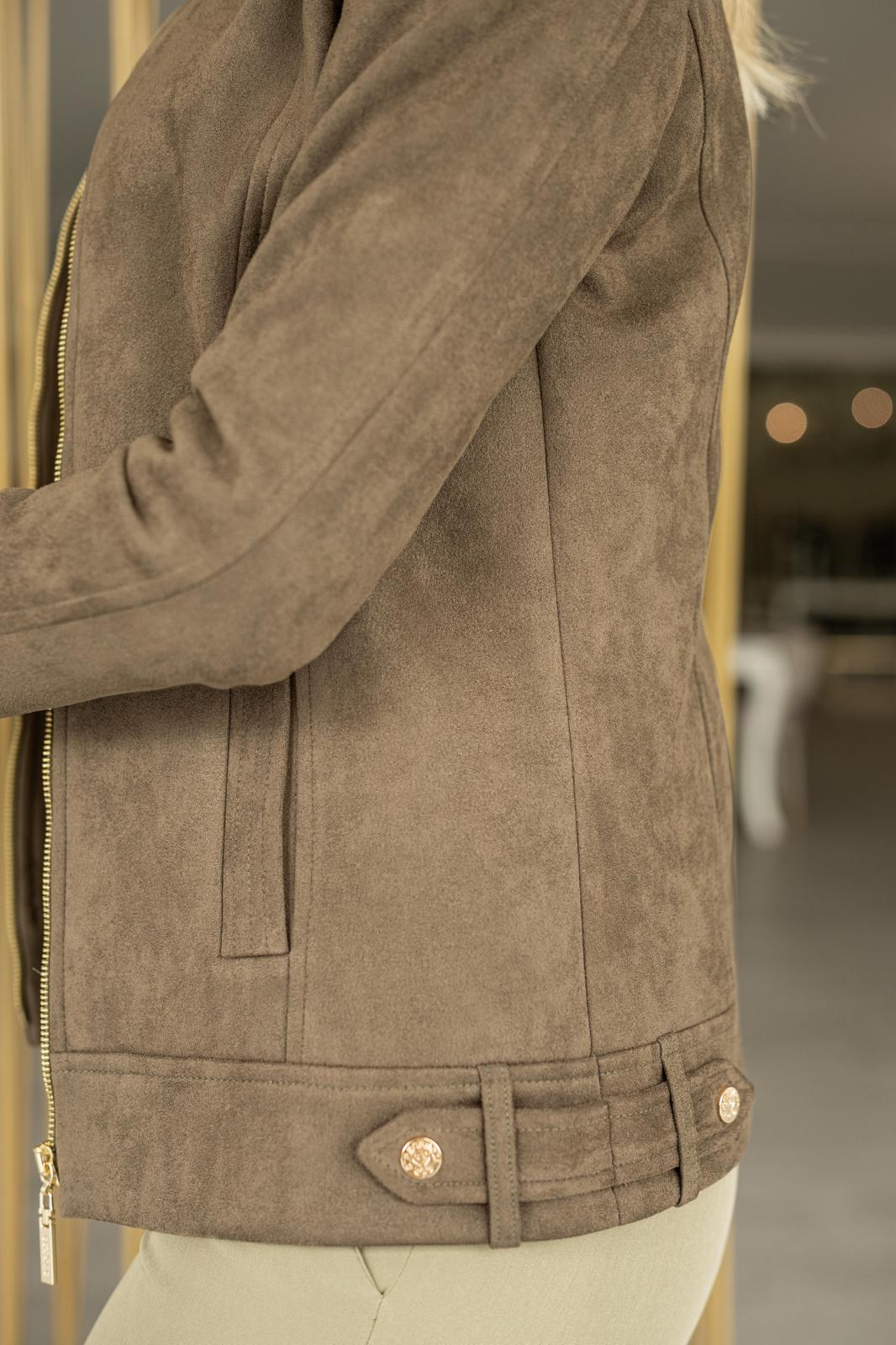 Casaco liso de suede Ref. 376820