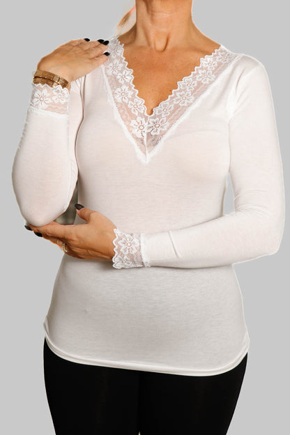 Camisola Interior com renda Ref. 8386