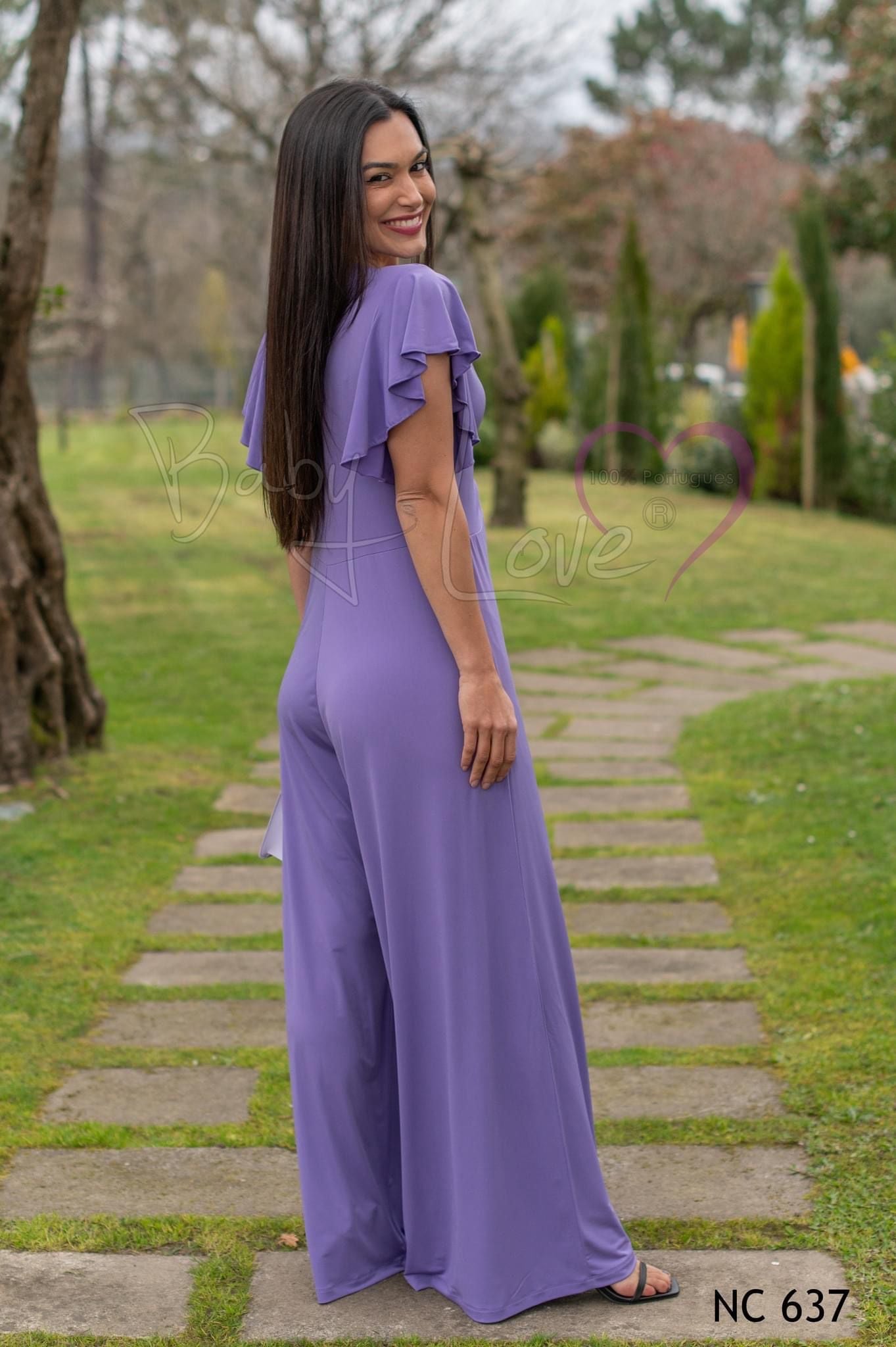 Long, plain jumpsuit with knot detail, Ref. 244637