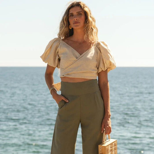 Linen top with sleeves Ref. 250771