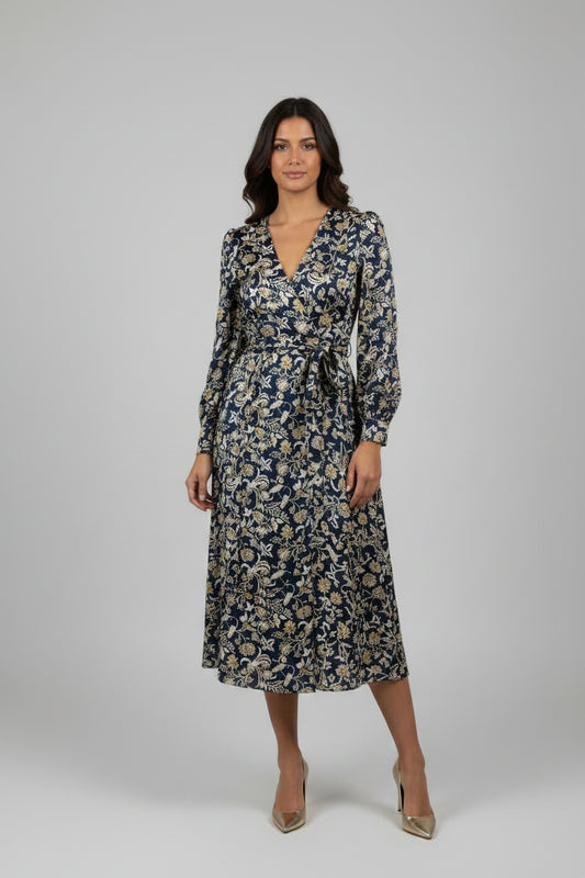 Vestido midi com padrão Ref. 8434820
