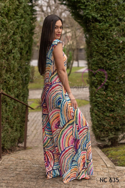 Long wrap jumpsuit with pattern Ref. 244635